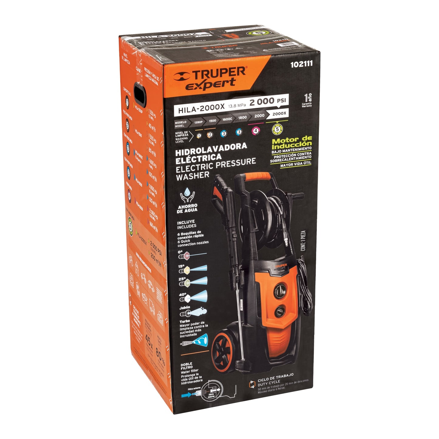 Hidrolavadora eléctrica 2000 PSI de inducción