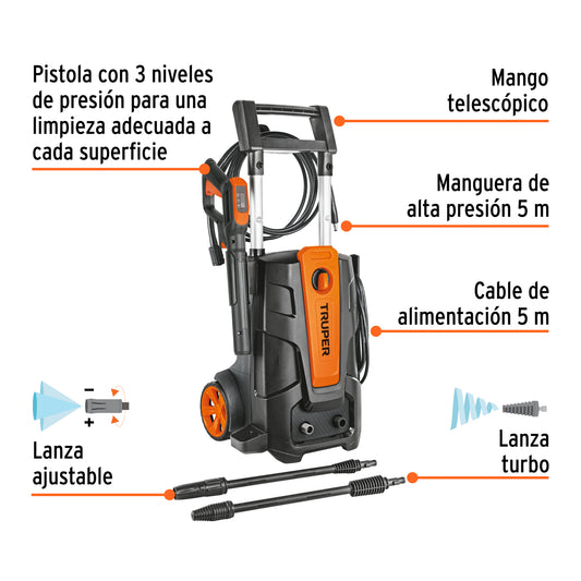 Hidrolavadora eléctrica de 2000 PSI