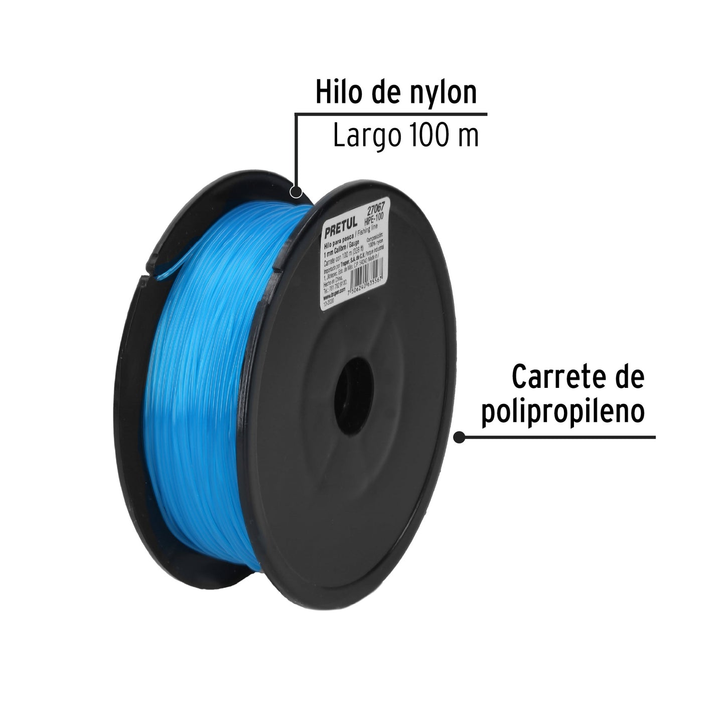 Hilo de pesca azul 1.00 mm