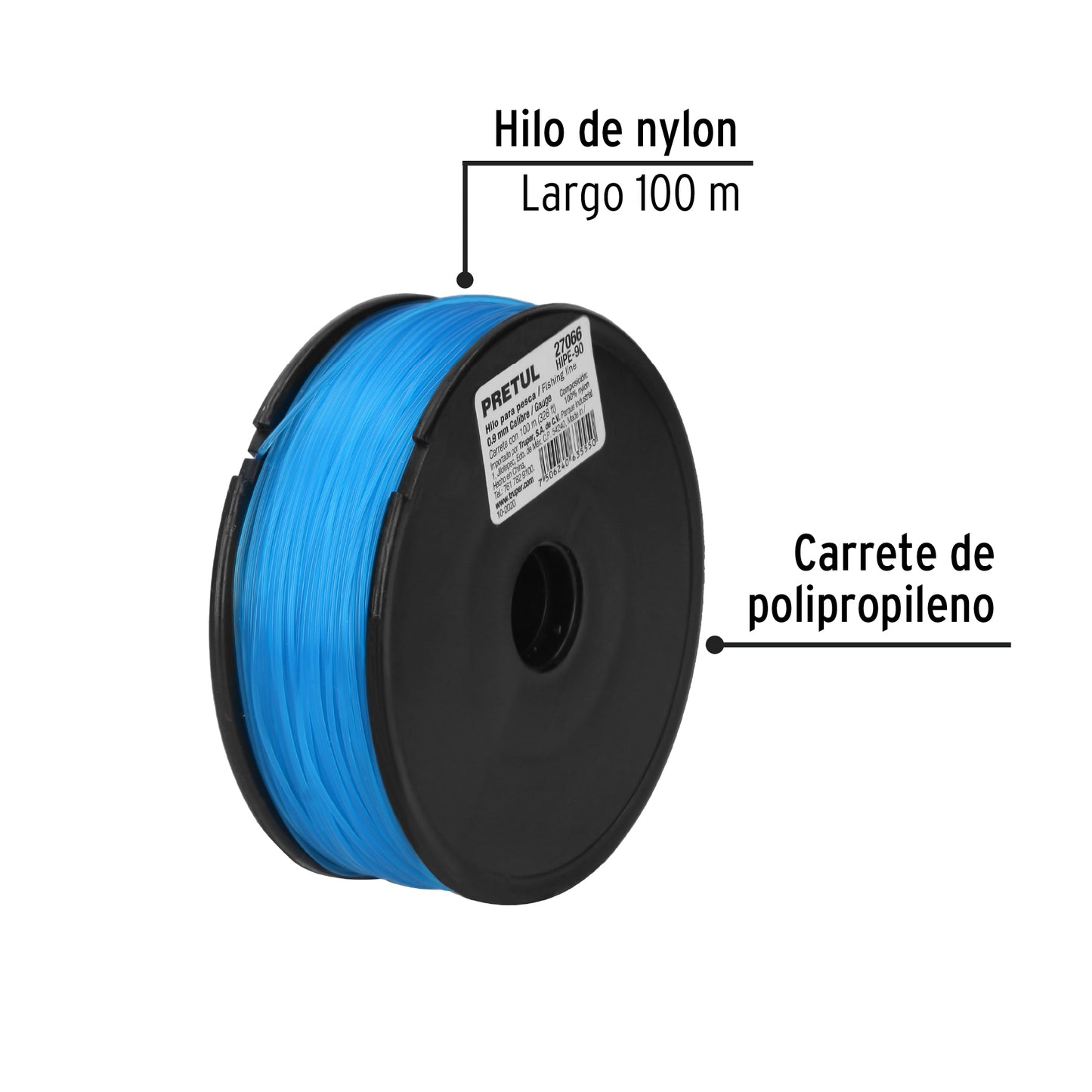 Hilo de pesca azul 0.90 mm