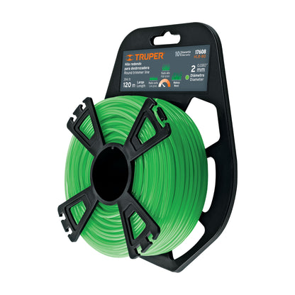 Hilo redondo p/desbrozadora 2mmx120m tarjeta tipo carrete - SKU 17608