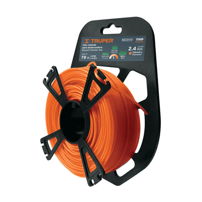 Hilo redondo p/desbrozadora 2.4mmx78m tarjeta tipo carrete - SKU 17609