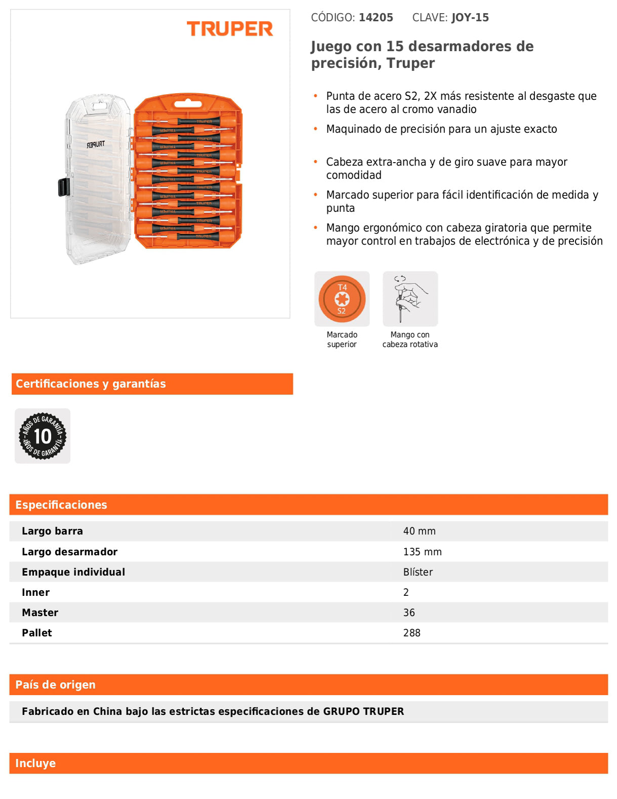 Juego con 15 desarmadores de precisión