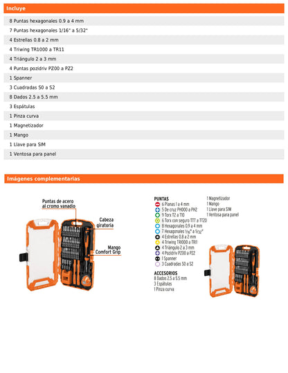 Juego de 77 piezas para reparación de electrónica