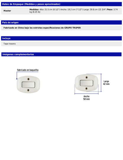 Interruptor de sobreponer sencillo
