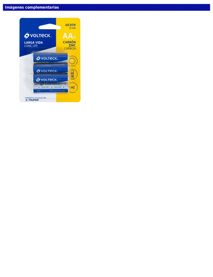 Blíster con 4 pilas zinc-carbón AA