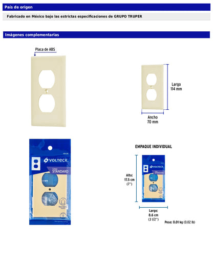 Placa dúplex de ABS de línea Standard