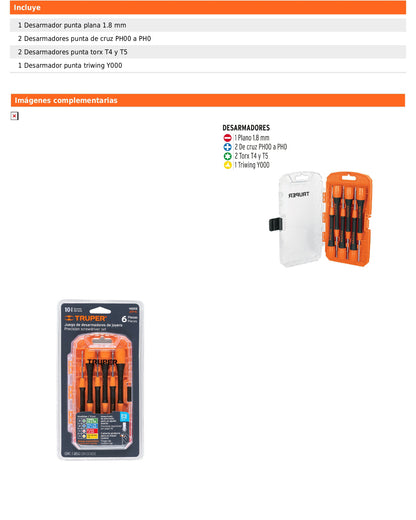 Juego con 6 desarmadores de precisión