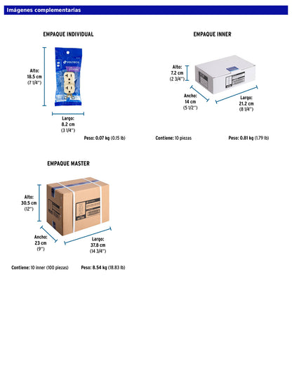 Contacto dúplex de 2 polos y 3 hilos de 20 A de línea Standard