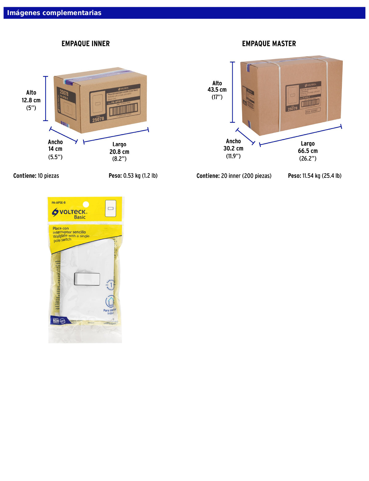 Placa armada con interruptor sencillo de línea Basic