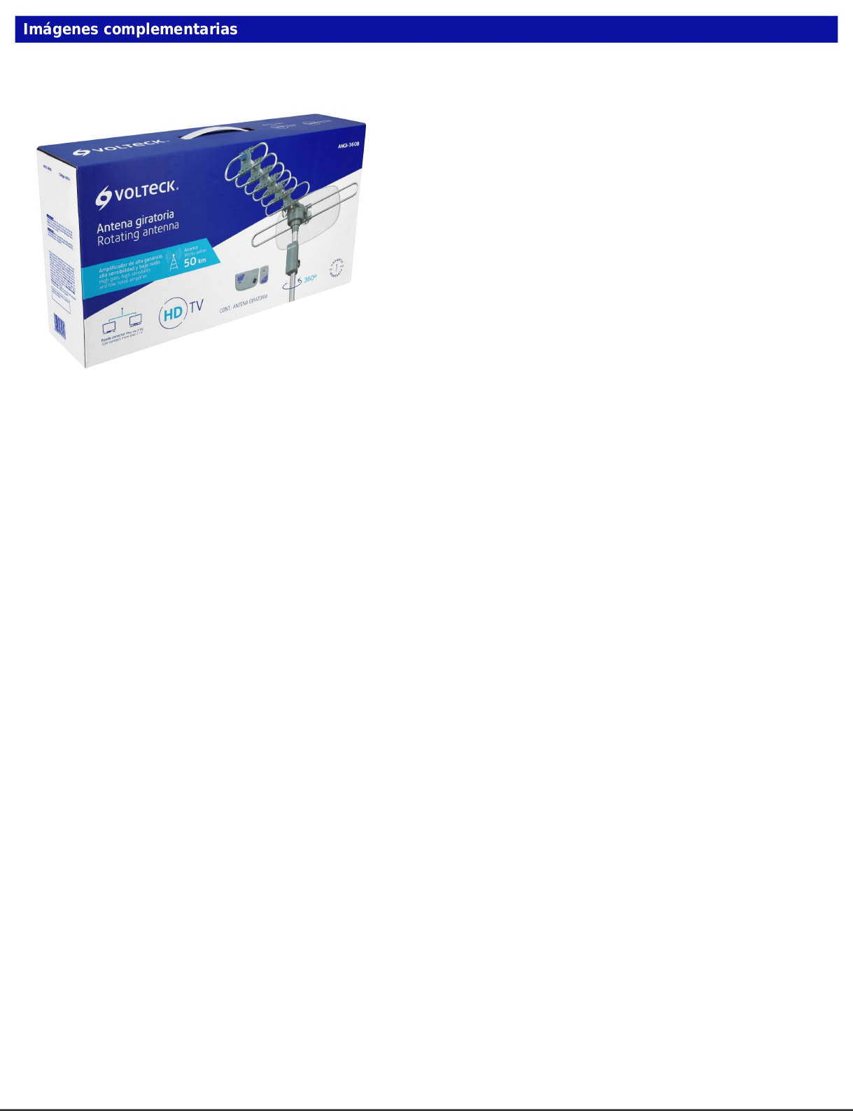 Antena aérea giratoria para HD TV de 360° y 16 dB