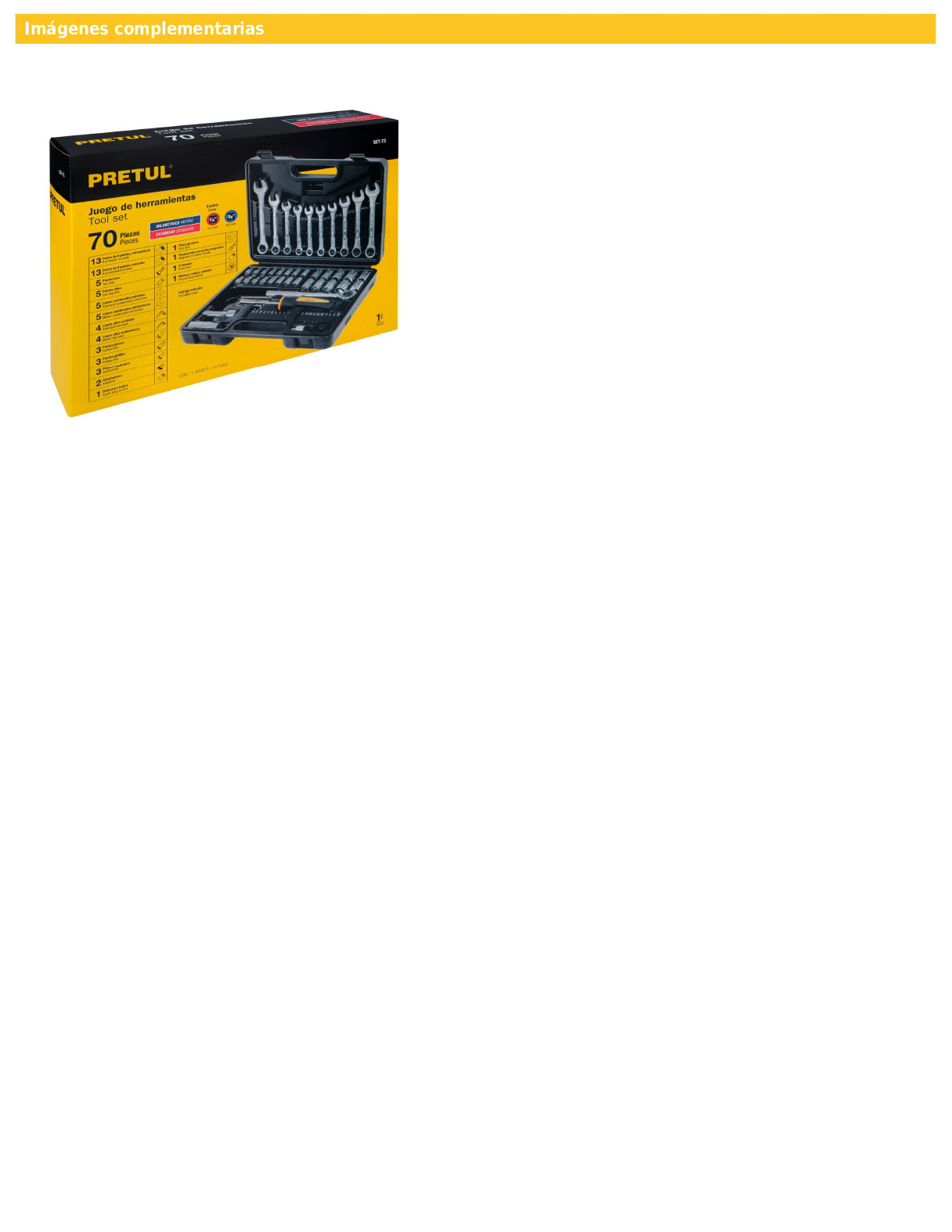 Juego de 70 herramientas mecánicas 1/4 y 3/8 con mango Comfort Grip
