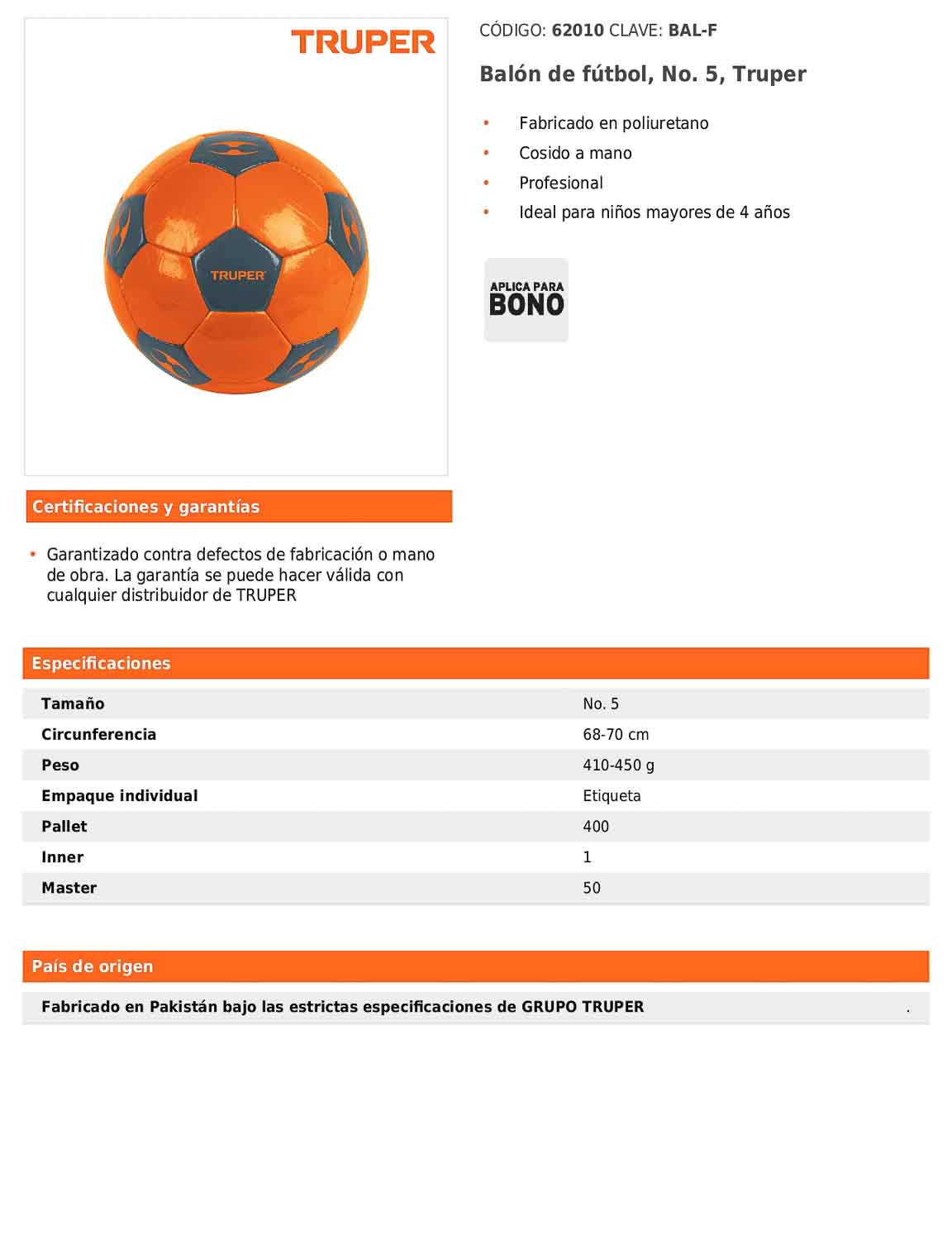 Balón de fútbol No. 5 fabricado en poliuretano