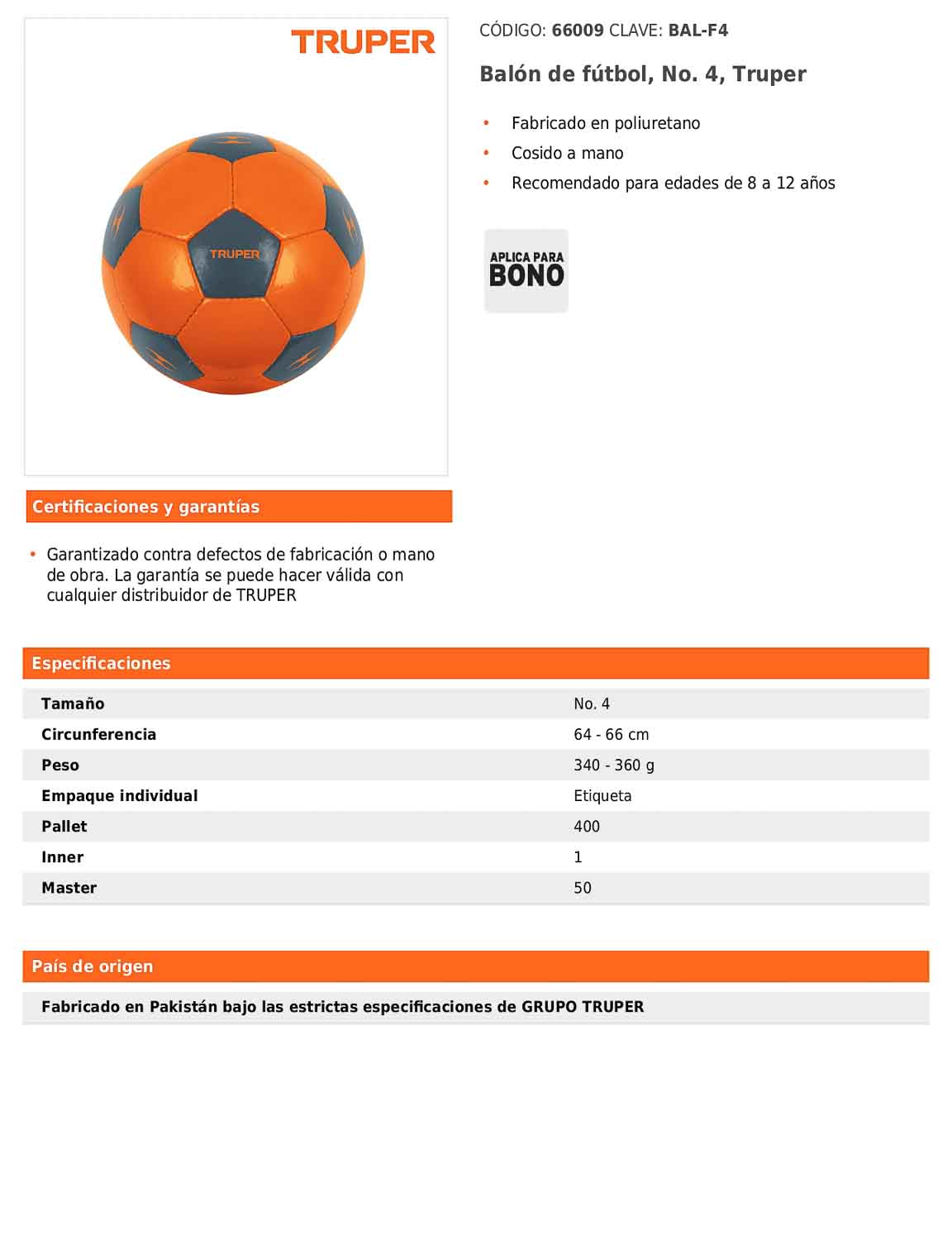 Balón de fútbol No. 4 fabricado en poliuretano