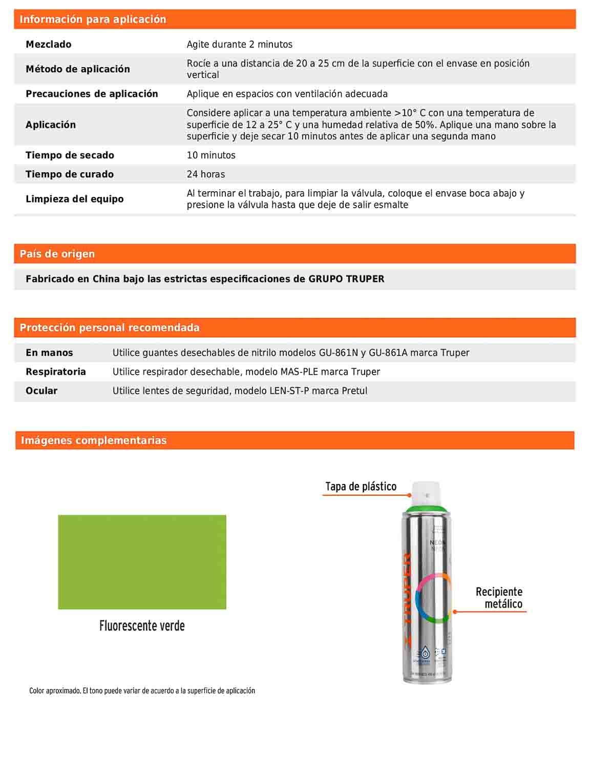 Pintura en aerosol verde neón bote esbelto 400 ml