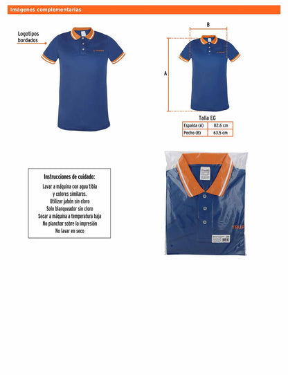 Playera polo performance para hombre azul talla extra grande
