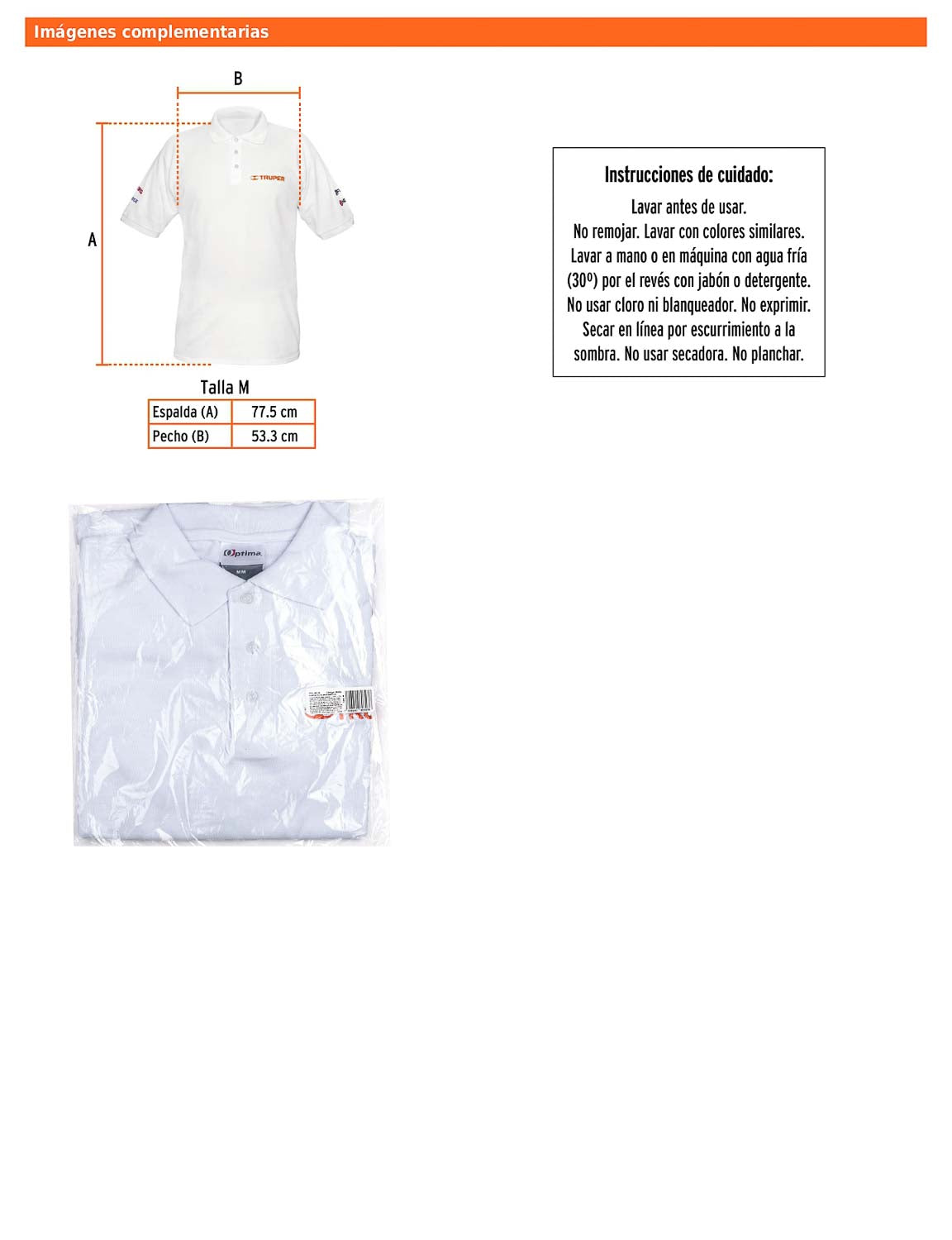 Playera polo para hombre color blanco en talla M con tejido piqué