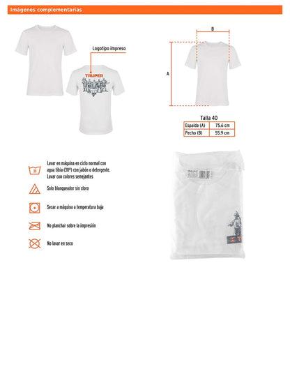 Playera cuello redondo para hombre color blanco en talla G