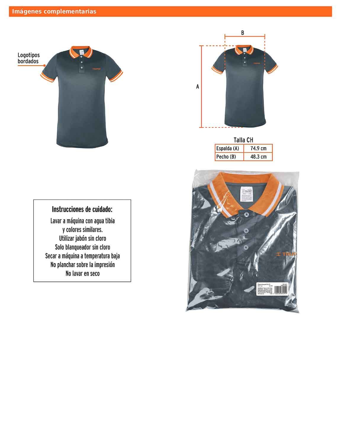 Playera polo performance para hombre gris talla chica