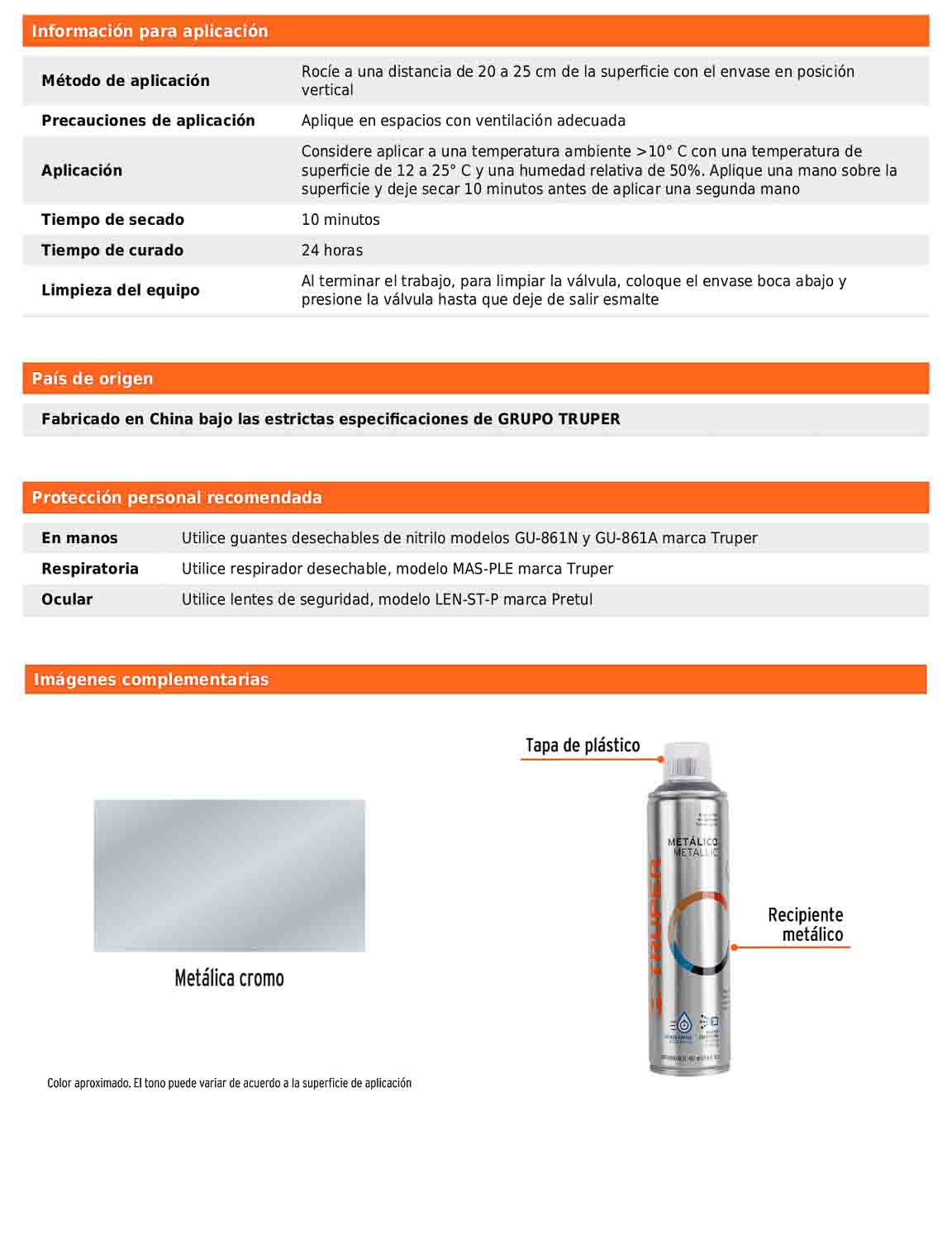 Pintura en aerosol cromo metálico bote esbelto 400 ml