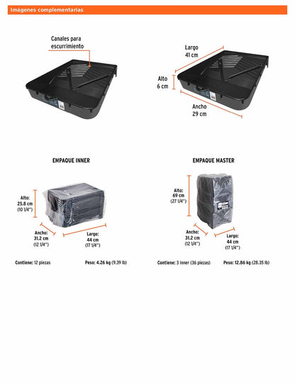 Charola para rodillo de 9 pulgadas profesional