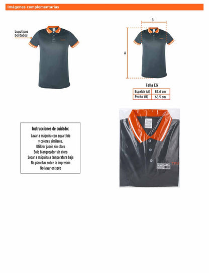 Playera polo performance para hombre gris talla extra grande