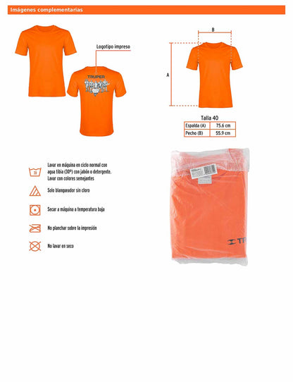 Playera cuello redondo para hombre color naranja en talla G