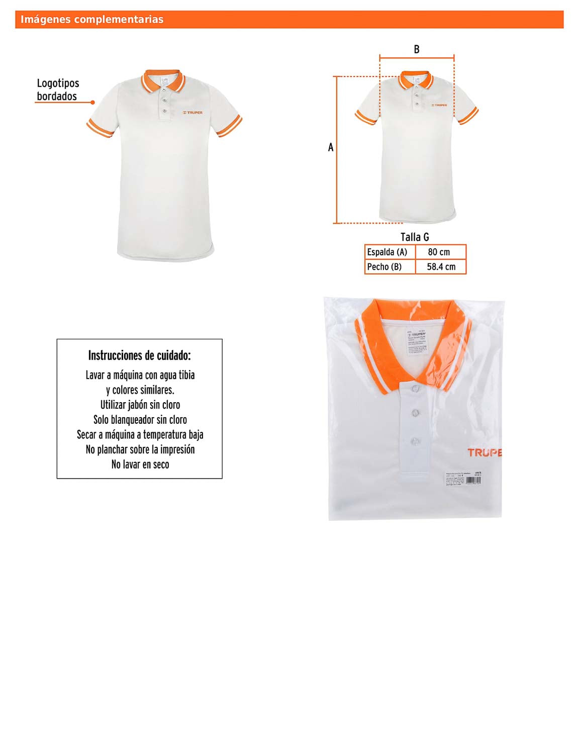 Playera polo performance para hombre blanca talla grande