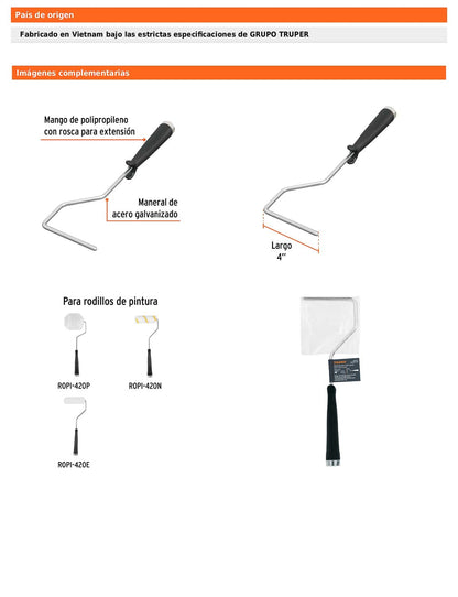Maneral de 4 pulgadas para rodillo
