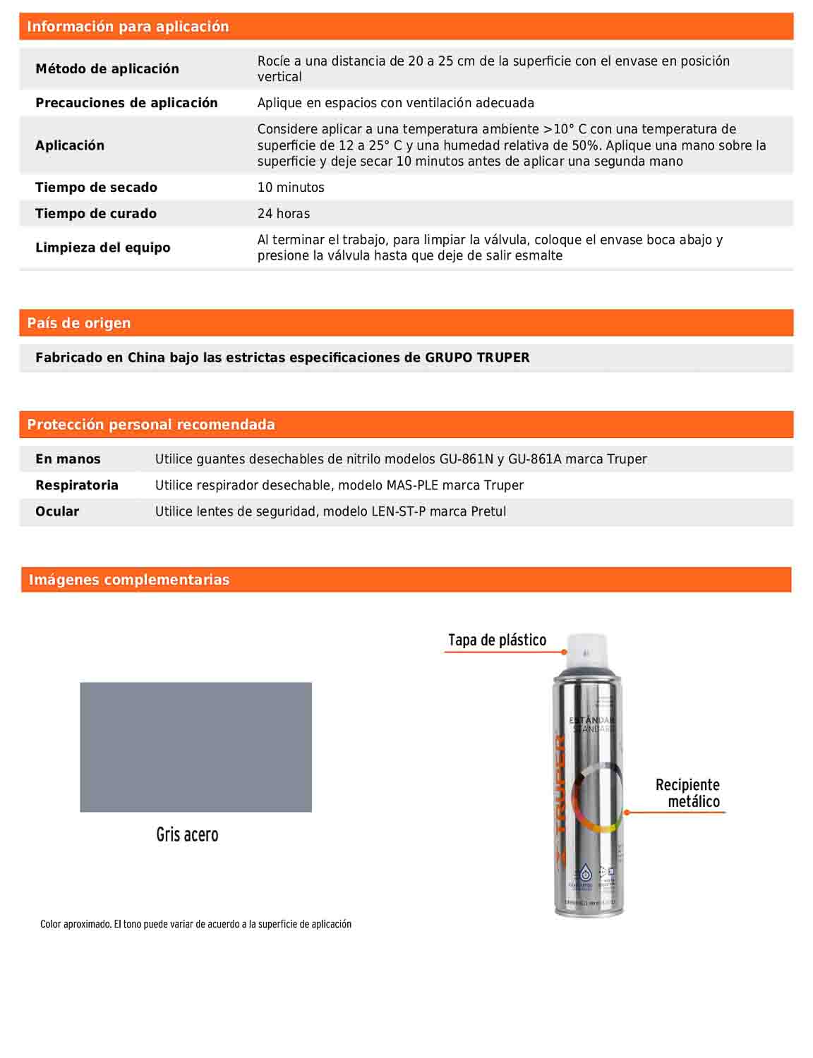 Pintura en aerosol gris acero bote esbelto de 400 ml