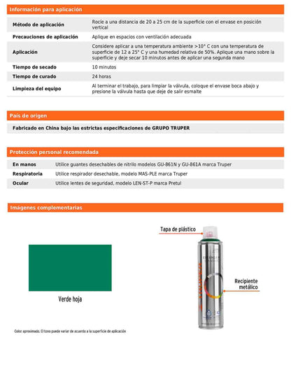Pintura en aerosol verde hoja bote esbelto 400 ml