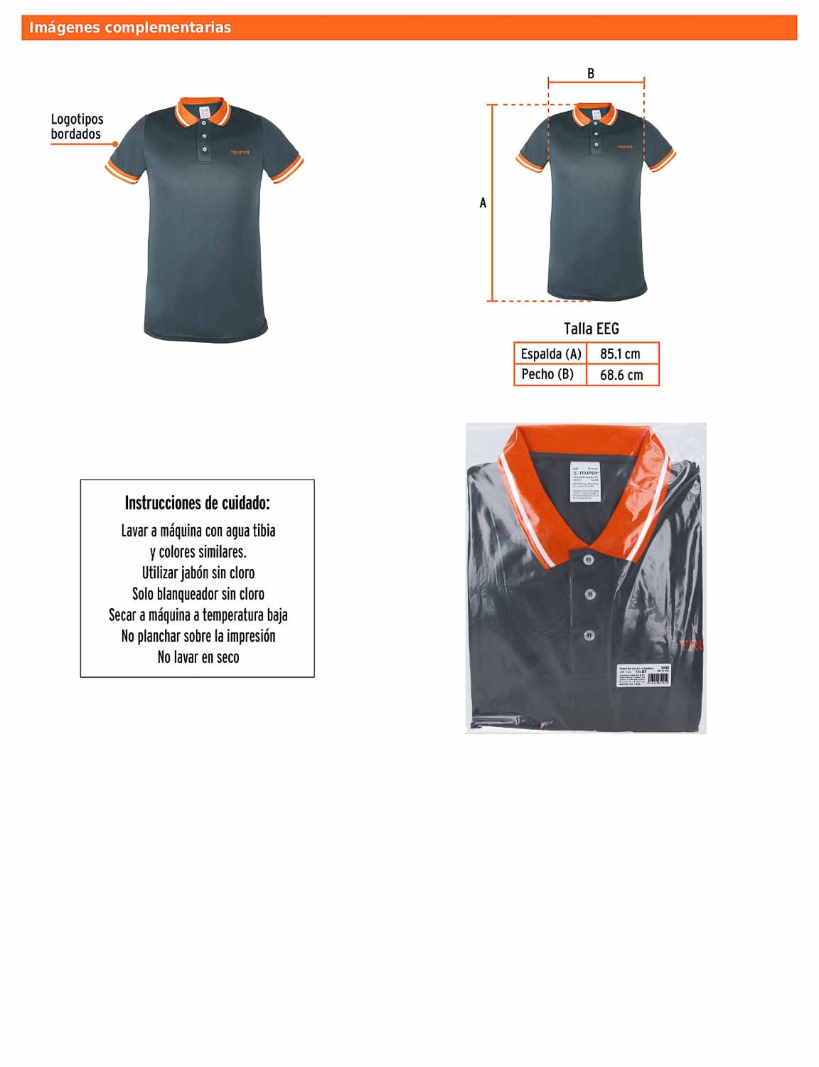 Playera polo performance para hombre gris talla extra extra grande