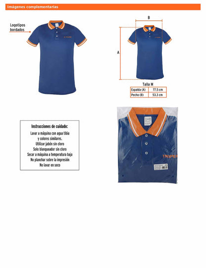 Playera polo performance para hombre azul talla mediana