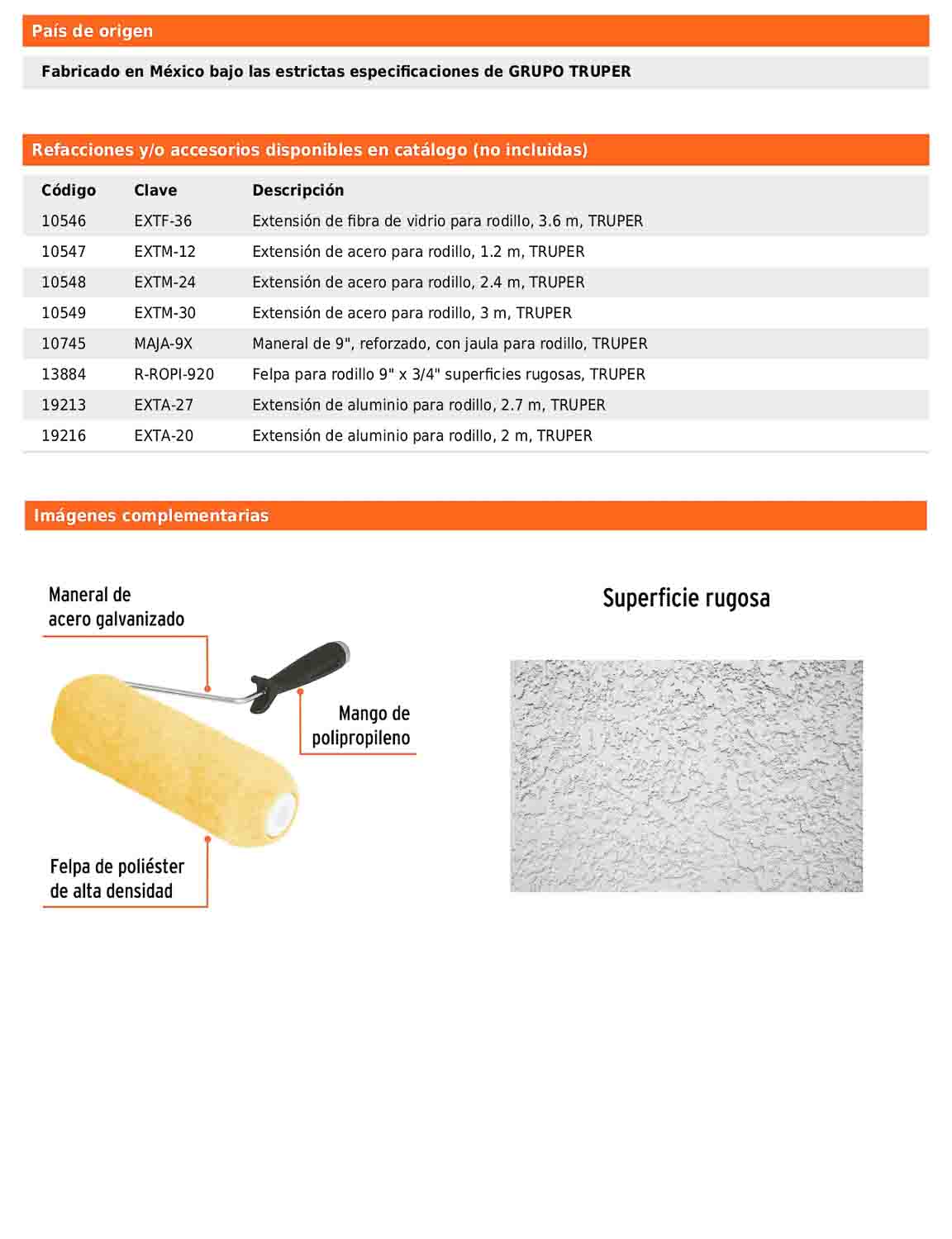 Rodillo para pintar de 9 pulgadas por 3/4 para superficies rugosas
