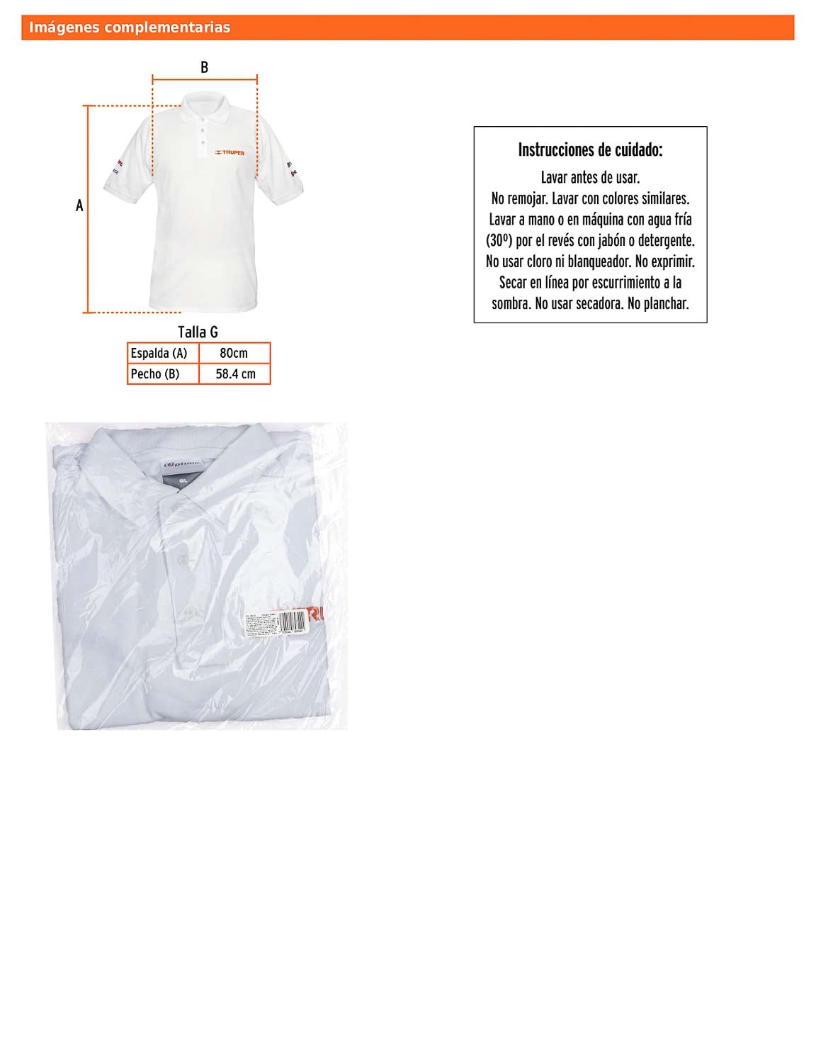 Playera polo para hombre color blanco en talla G con tejido piqué