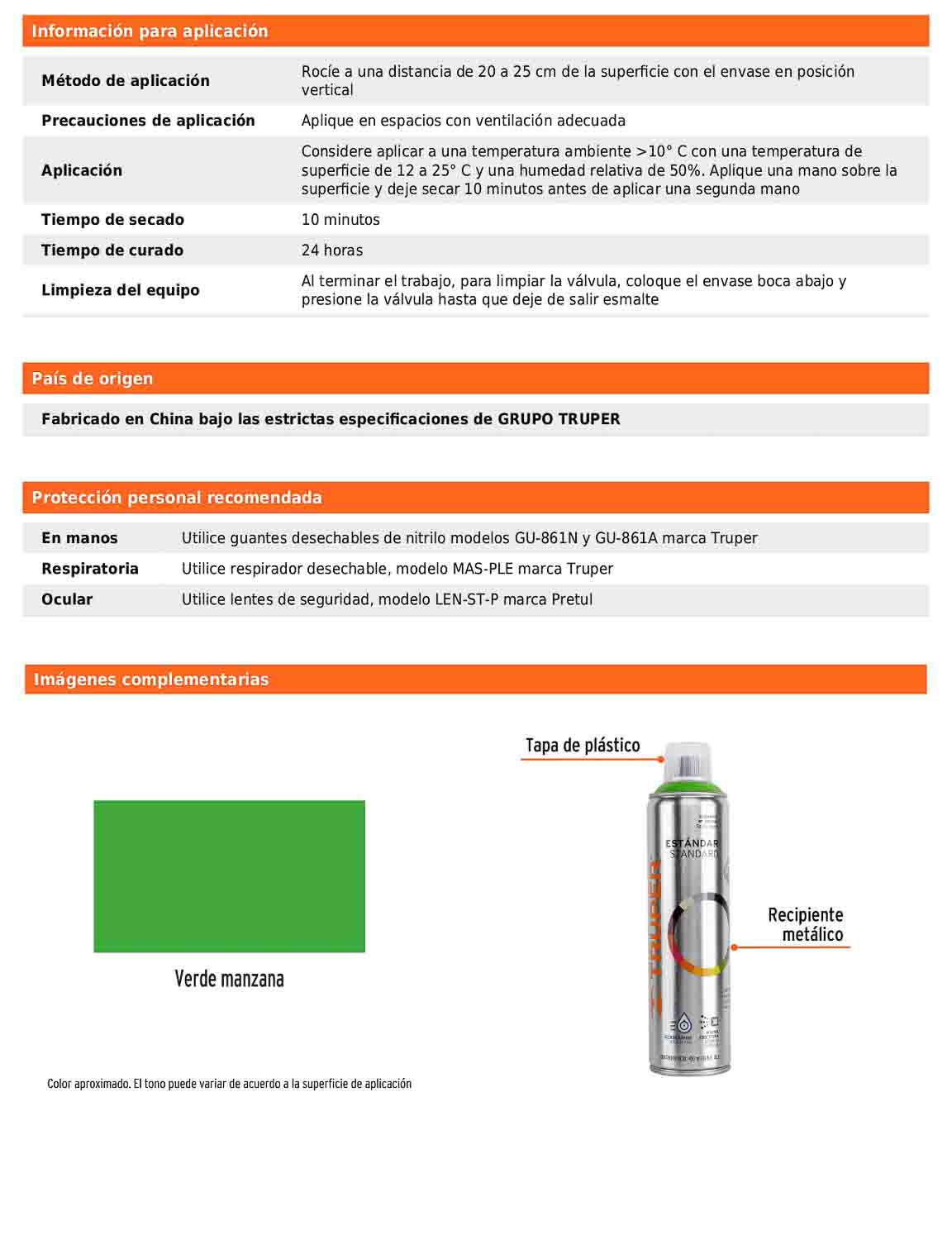 Pintura en aerosol verde manzana bote esbelto 400 ml