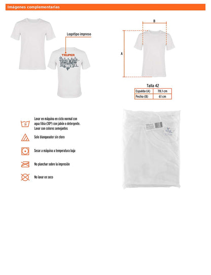 Playera cuello redondo para hombre color blanco en talla EG