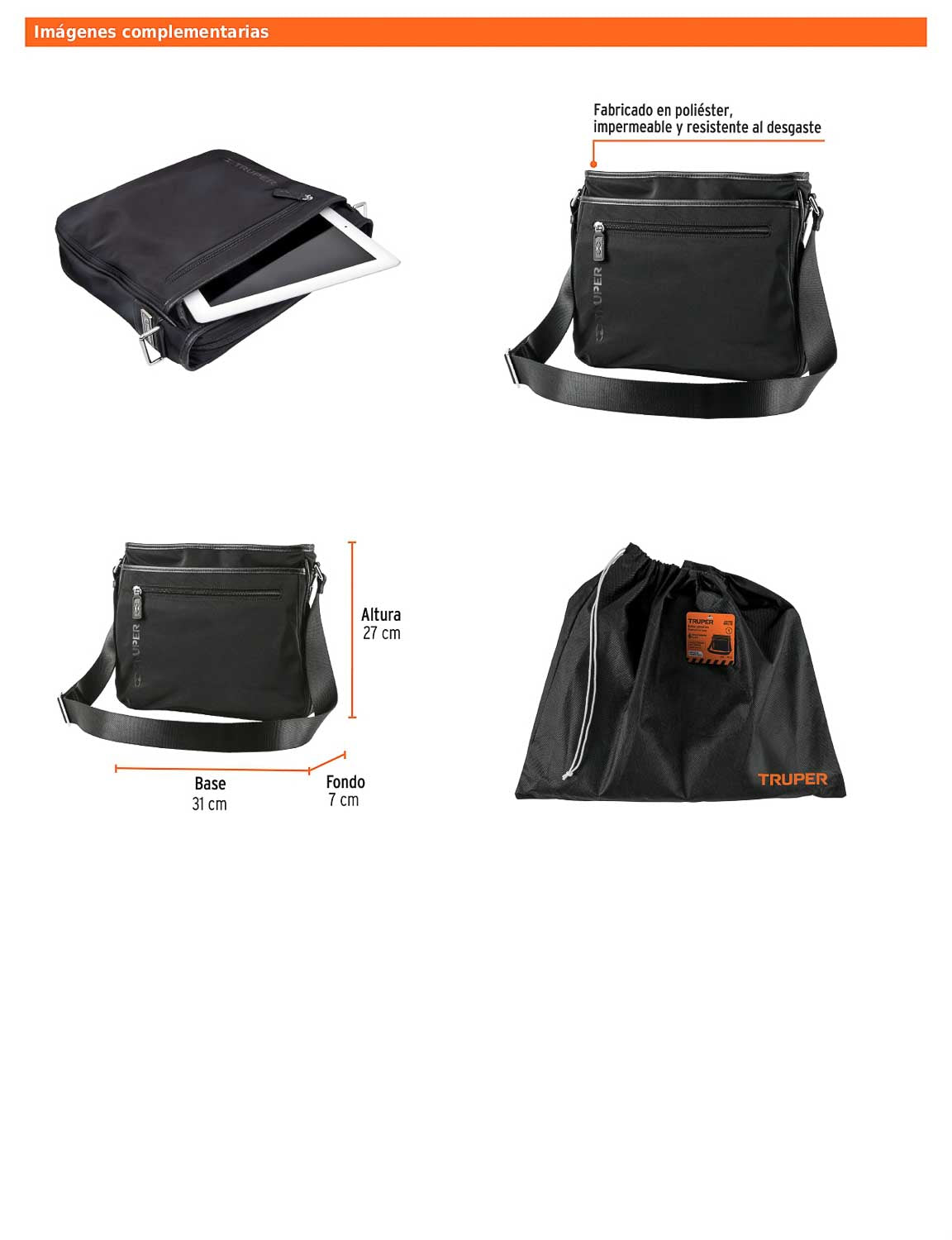 Bolso ejecutivo con 6 compartimentos y espacio para tableta