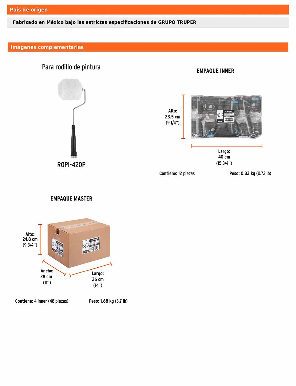 Felpa para mini rodillo de 4 pulgadas por 3/4 de poliéster