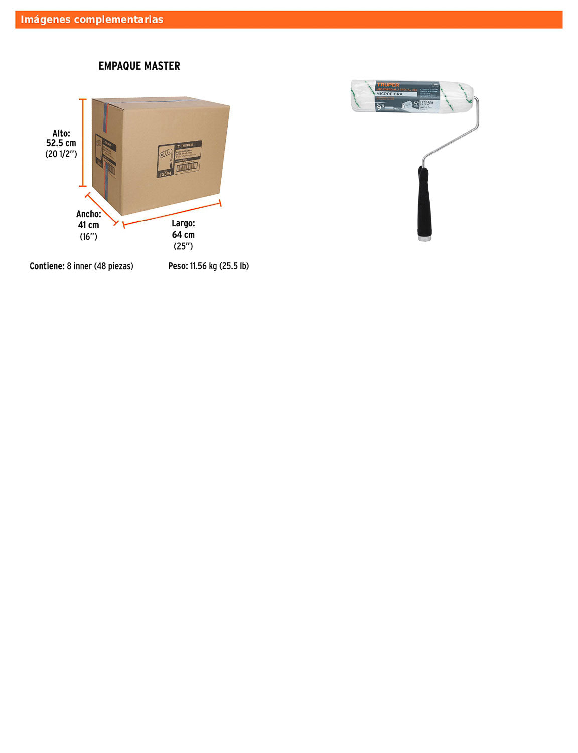 Rodillo para pintar de 9 pulgadas por 3/8 de microfibra para superficies lisas y poco rugosas