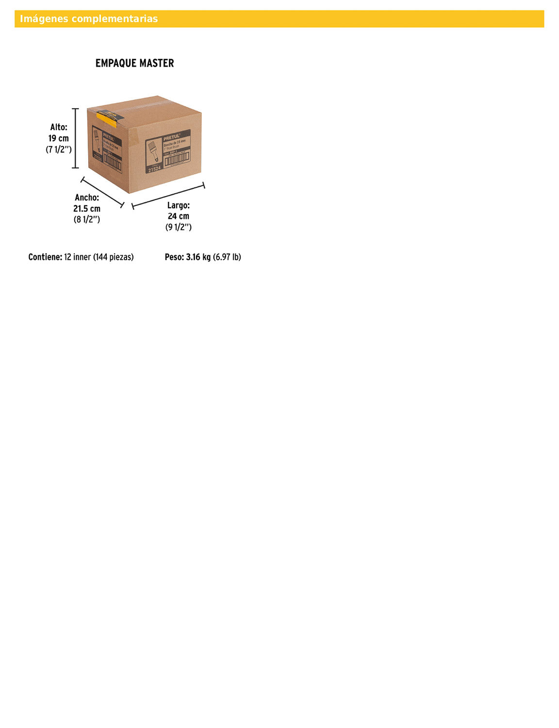 Brocha uso general de 1 pulgada con mango de plástico