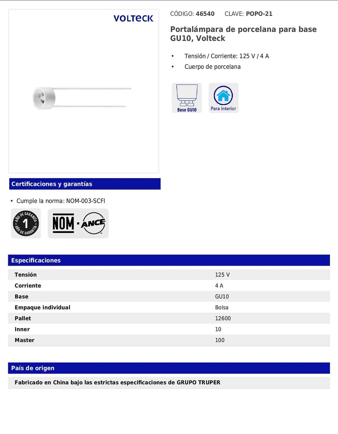 Portalámpara para intemperie reforzada de 127 V con casquillo de aluminio
