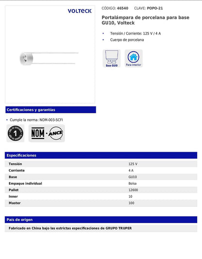 Portalámpara para intemperie reforzada de 127 V con casquillo de aluminio