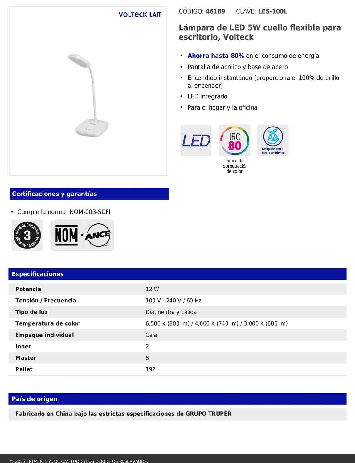 Lámpara LED de 5 W con cuello flexible para escritorio