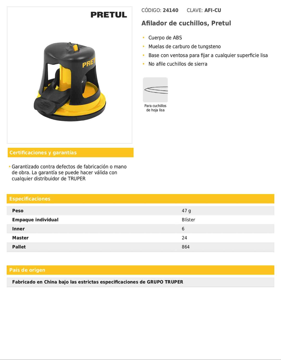 Afilador de cuchillos con base de ventosa