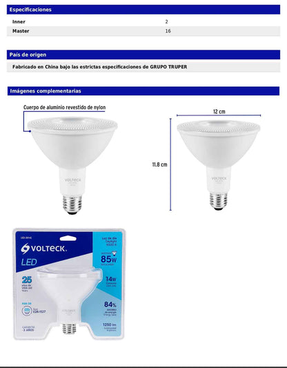Foco LED de 14 W con luz de día