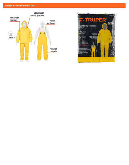 Conjunto impermeable doble capa talla XG