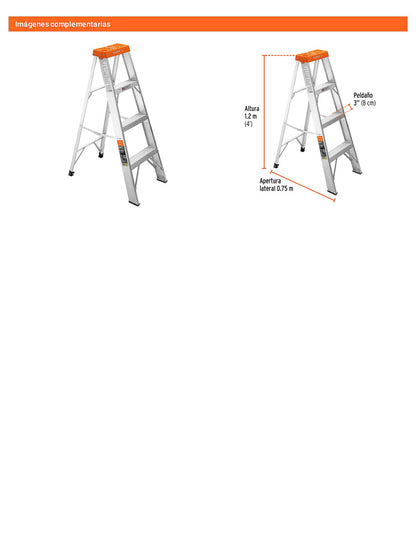 Escalera de tijera tipo II con 3 peldaños
