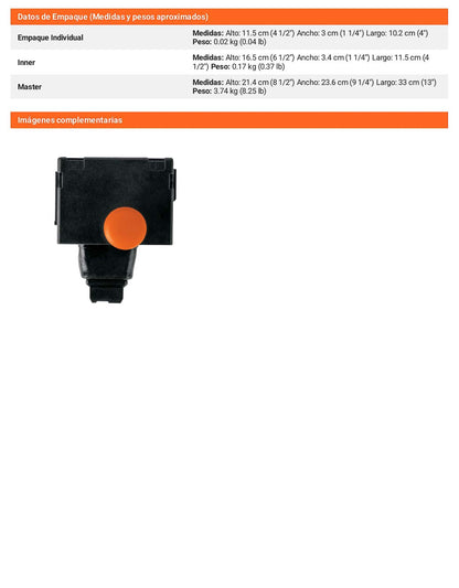Interruptor de repuesto para esmeriladoras compatible con modelos ESMA-4512N y ESMA-4590N