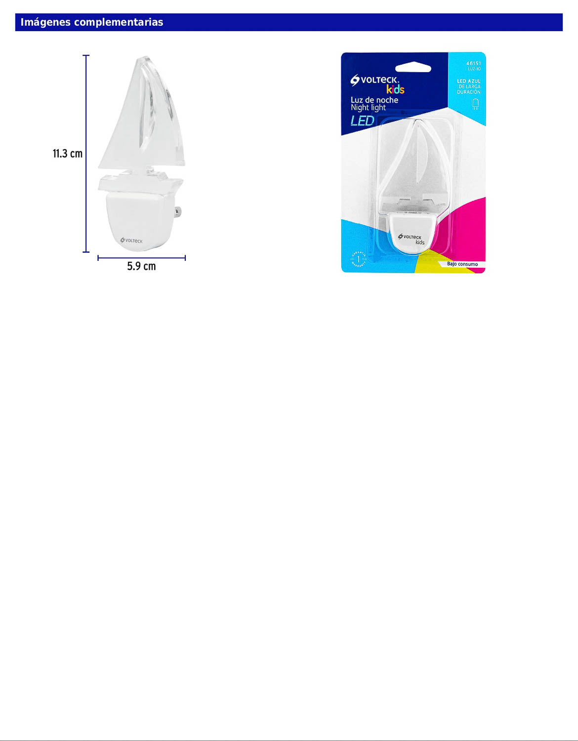 Luz de noche LED con figura de barco